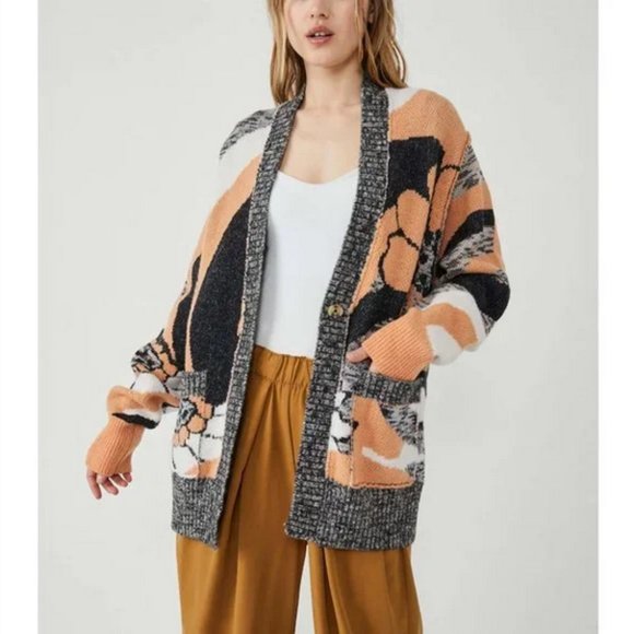 Free People August Cardi Peach Petals Combo Size XL - Picture 1 of 5